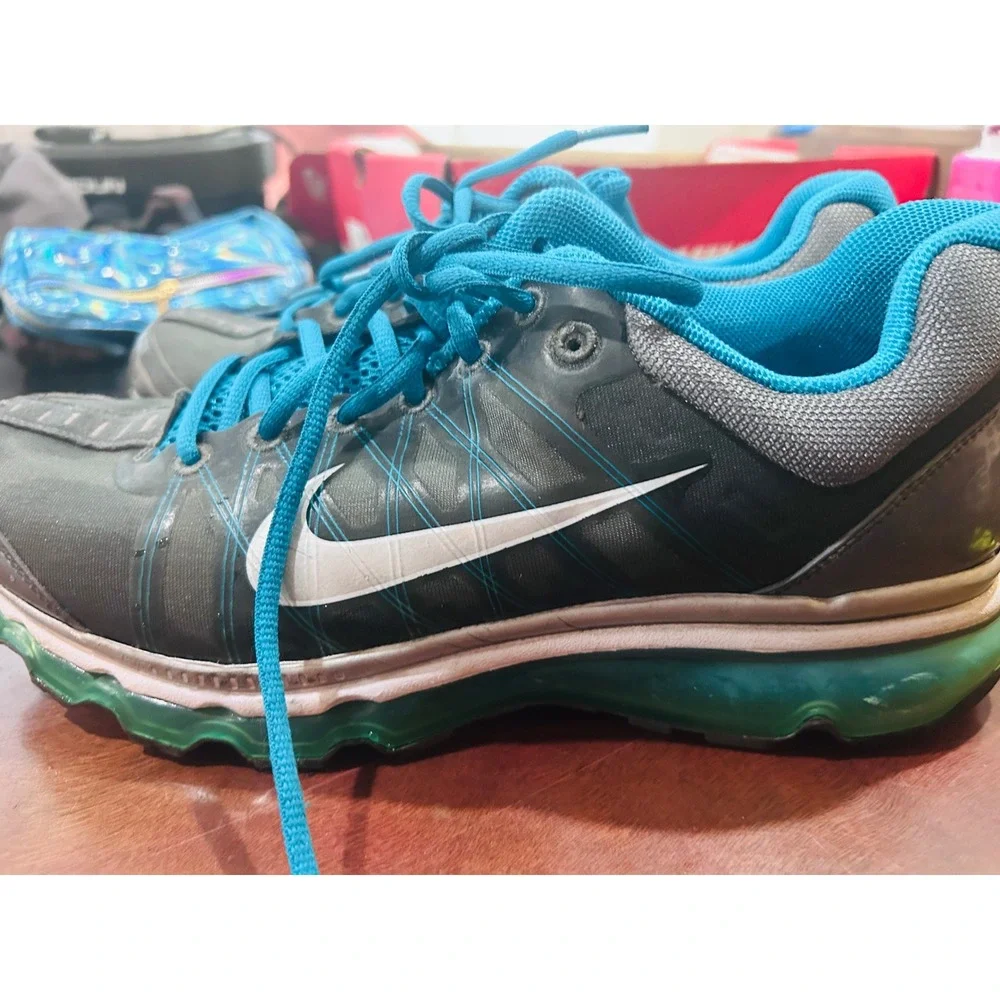 Nike Air Max 2009 Running Shoes Women 11 Grey Blue Good 354750-005 Retro Runner